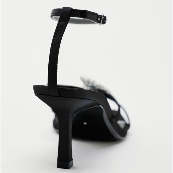 ZARA RHINESTONE STRAPPY SANDALS - Picture 4 of 5